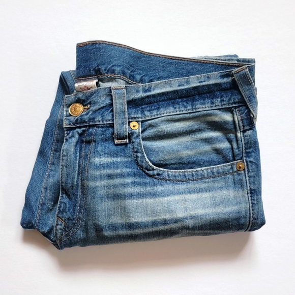 True Religion Other - True Religion | Ricky straight leg distressed light wash denim jeans | MENS 36